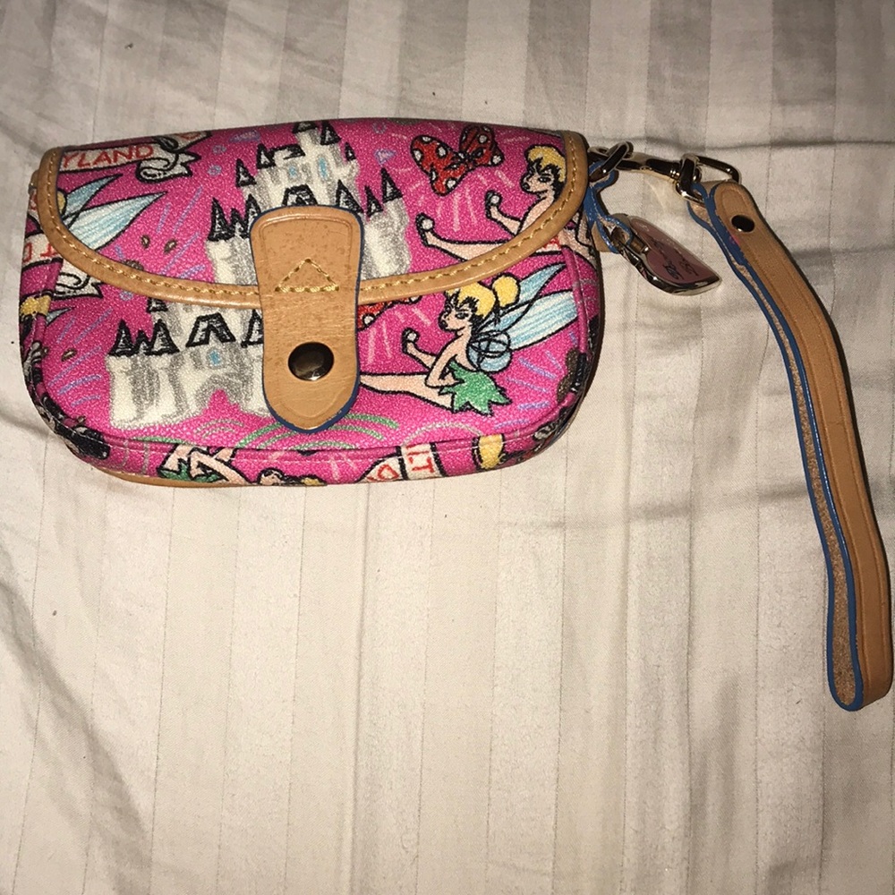 Dooney & Bourke Disney wristlet clutch pink sketch tinkerbell